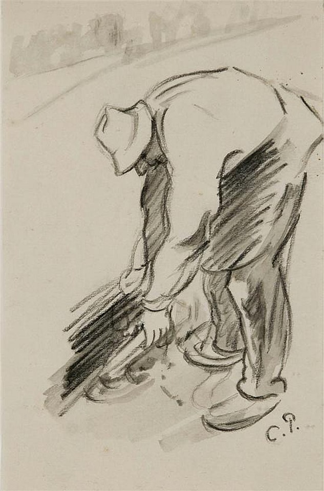Peasant at work by Camille Pissarro