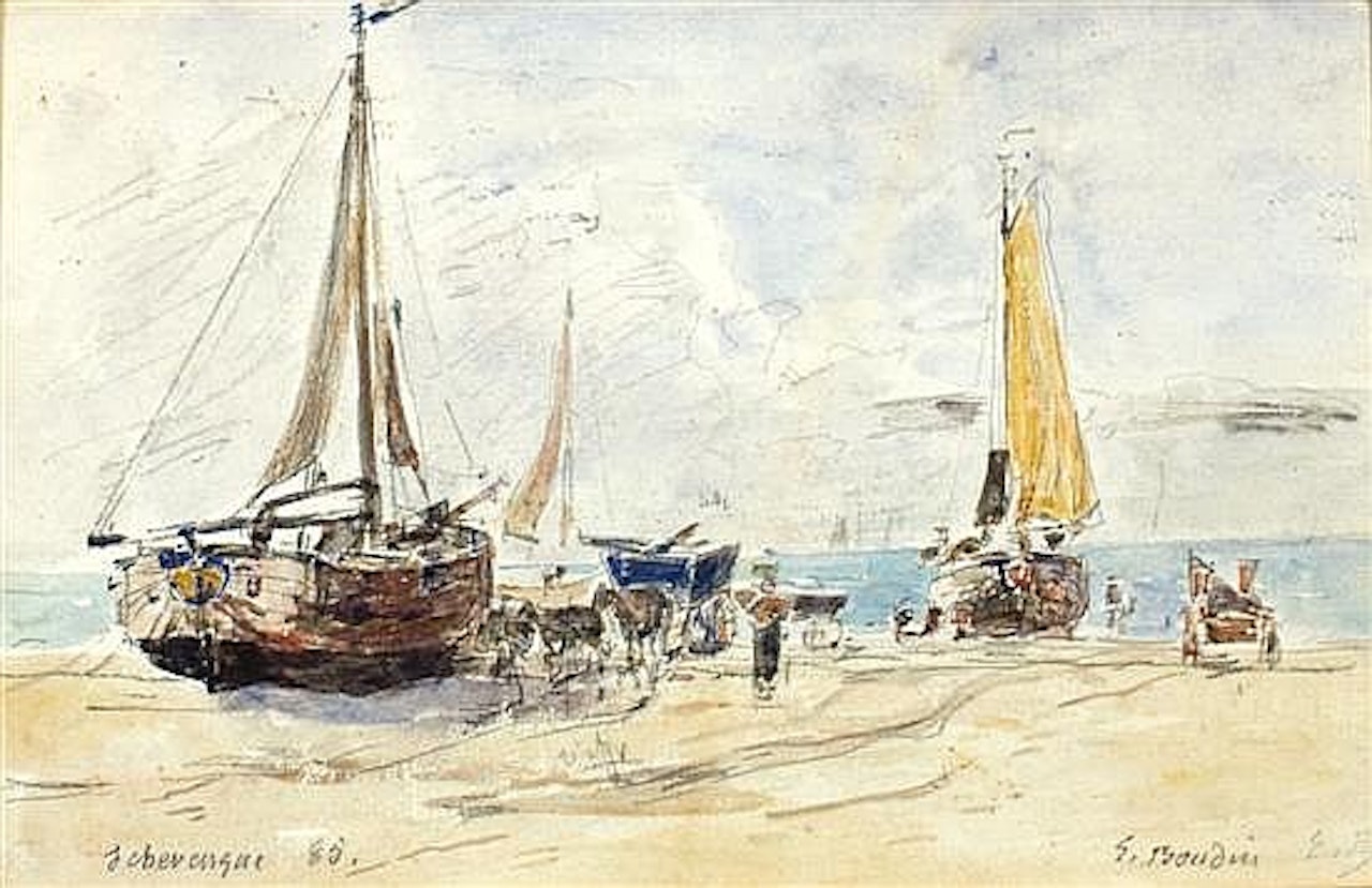 Port scene by Eugène Boudin