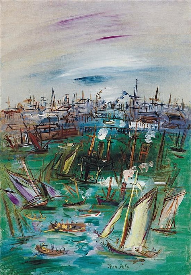 Le bassin de la Manche au Havre by Jean Dufy
