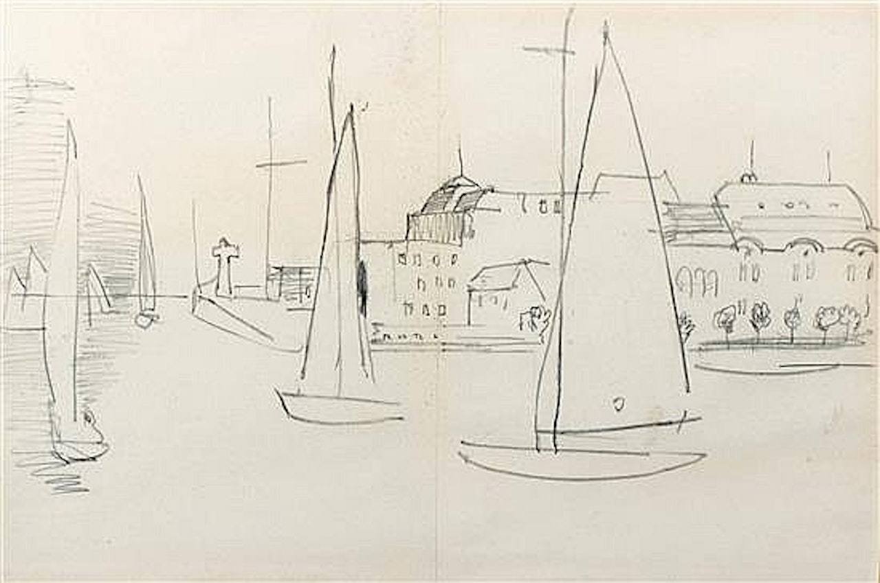 View of Trouville Casino, study by Raoul Dufy