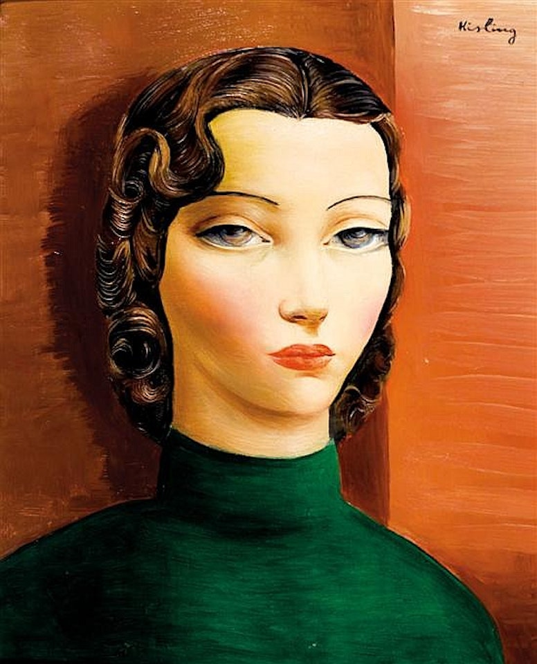 Portrait of young woman by Moïse Kisling