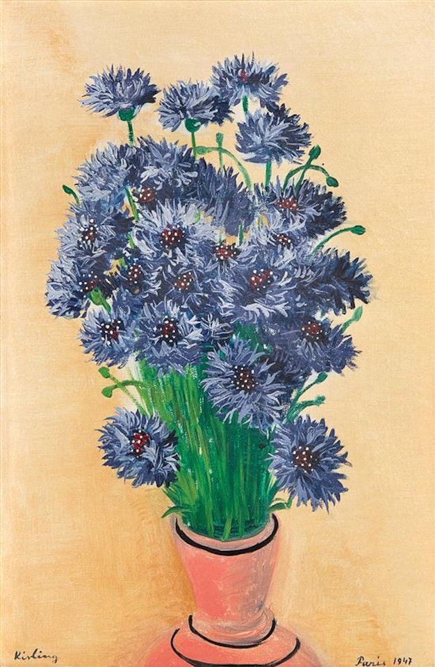 Bouquet de bleuets by Moïse Kisling