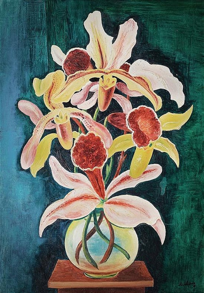 Vase d"orchidées by Moïse Kisling
