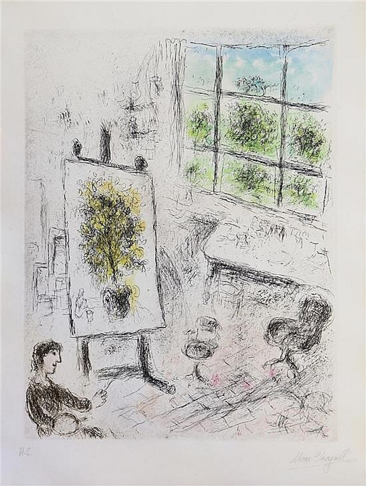 Untitled, pl.13 (from louis Aragon: Celui qui dit les choses sans rien dire) by Marc Chagall
