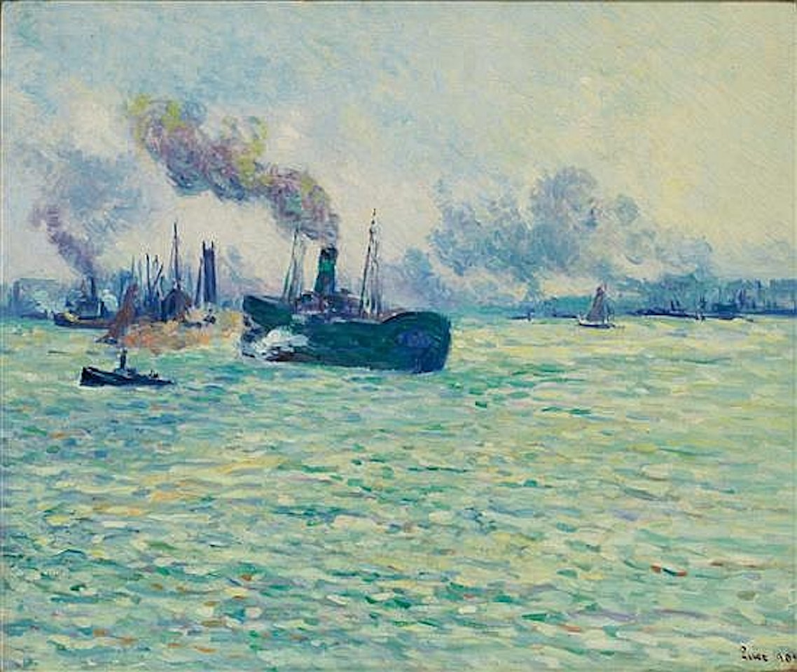 Rotterdam, scene de port by Maximilien Luce