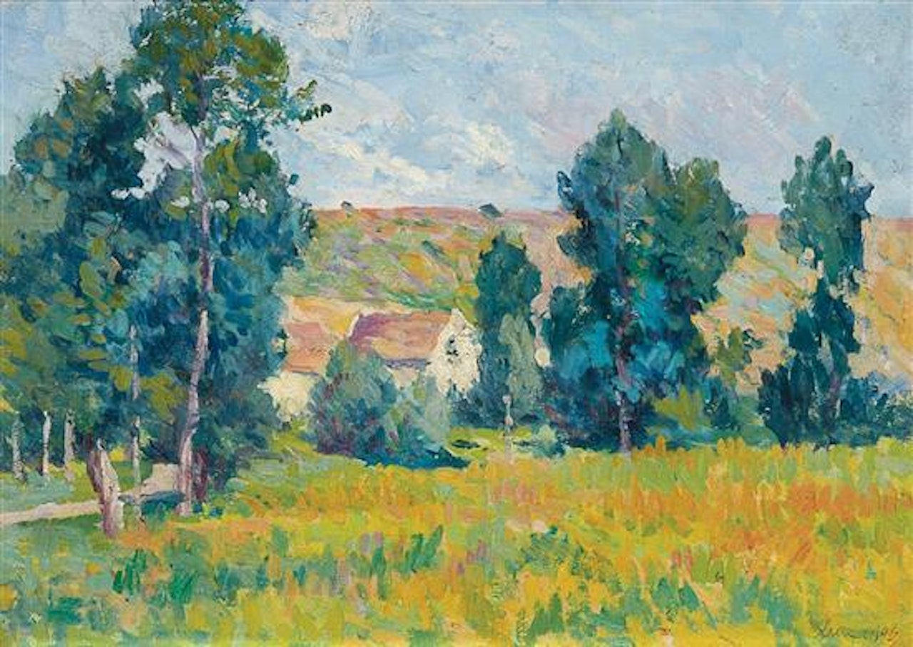 Moulineaux, paysage à la ferme by Maximilien Luce