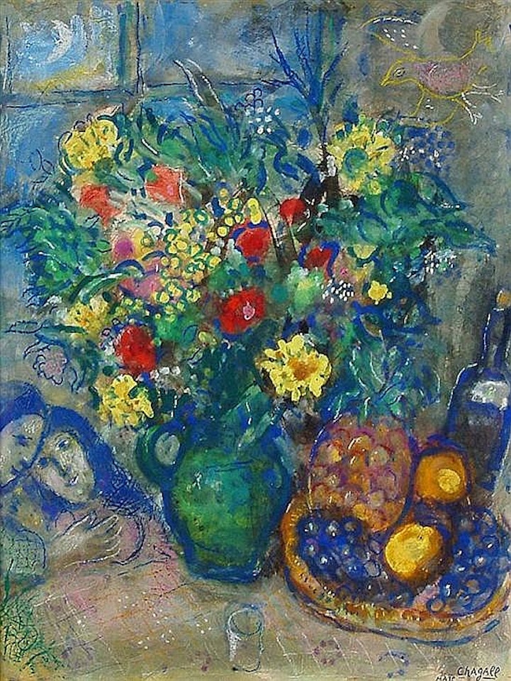 Vase de fleurs a l"ananas by Marc Chagall