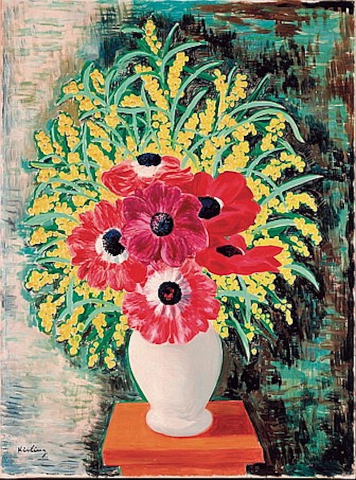 Anémones et mimosas by Moïse Kisling