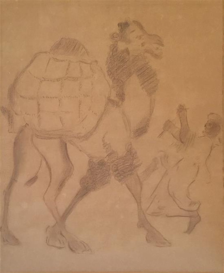 Camel and rider by Reuven Rubin