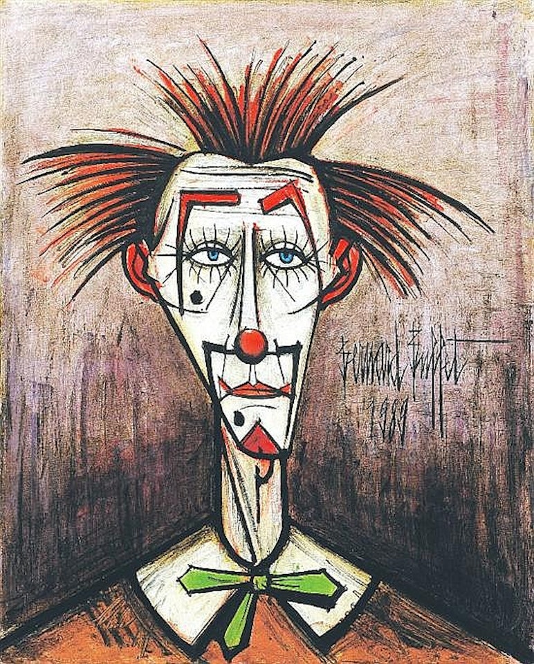 Clown hirsute a la Cravate Verte by Bernard Buffet