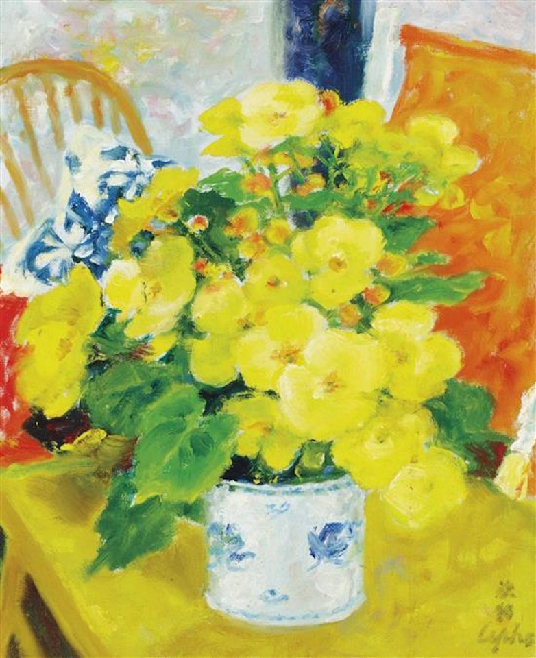 Still life with yellow flowers by Le Pho