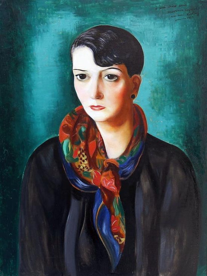 Portrait de jeune femme au foulard by Moïse Kisling