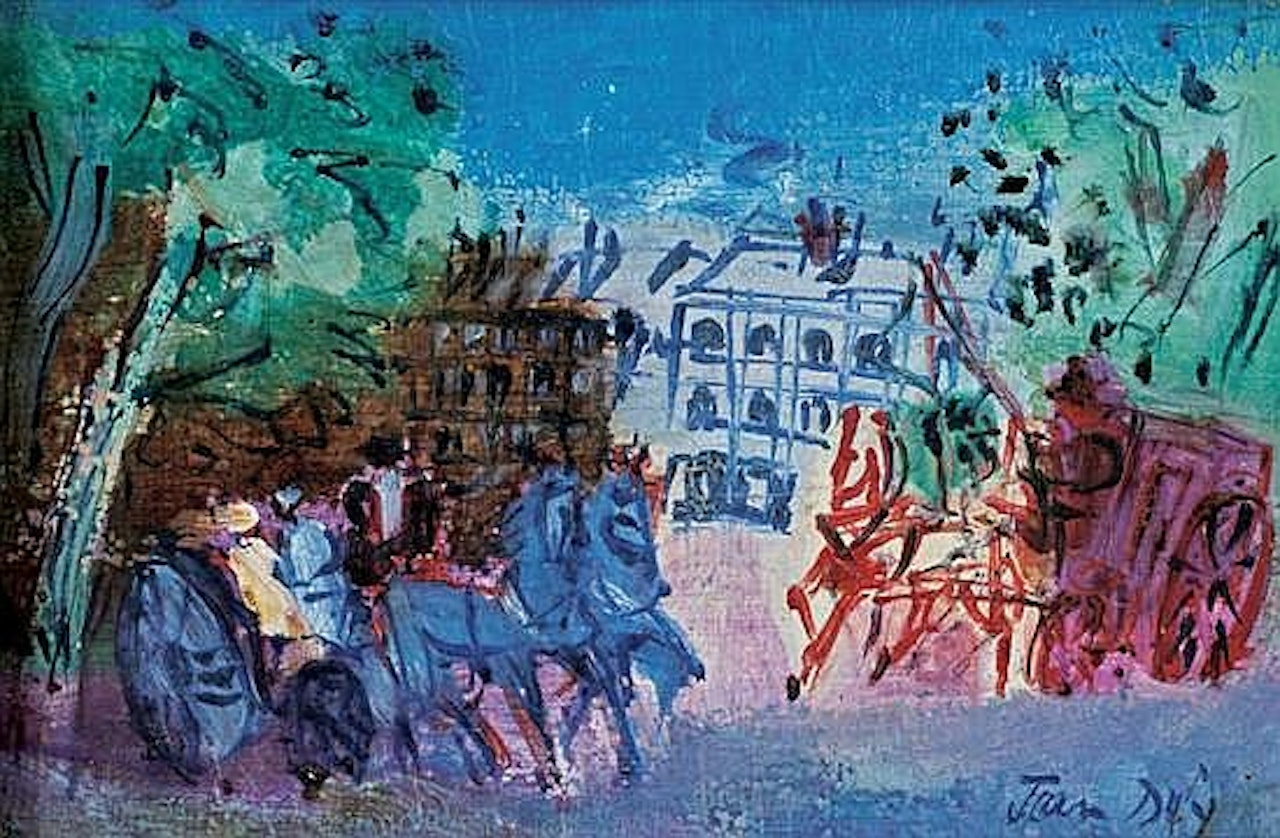 Calטches prטs du bois de Boulogne by Jean Dufy