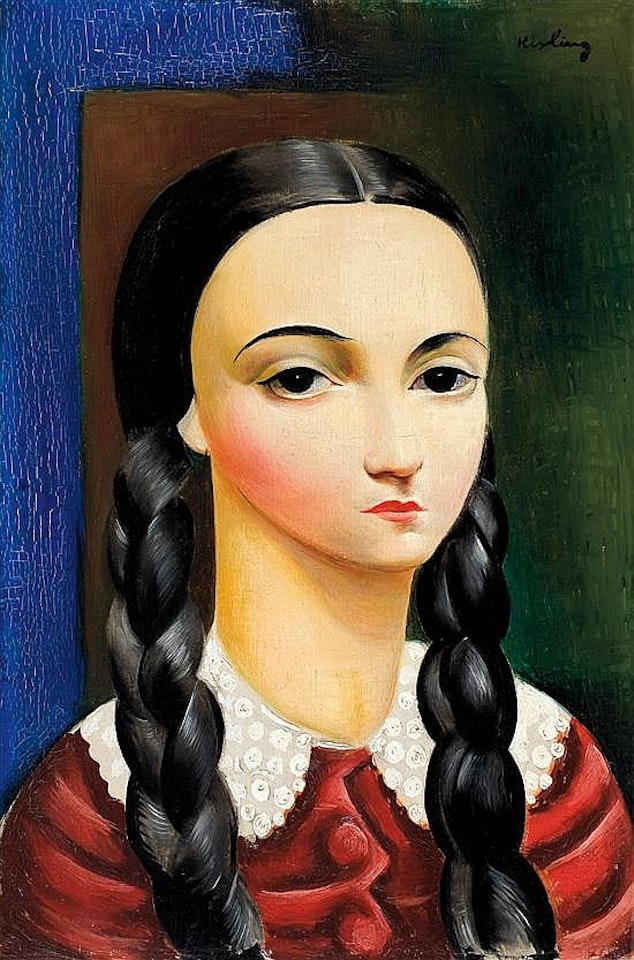 Jeune fille aux nattes by Moïse Kisling