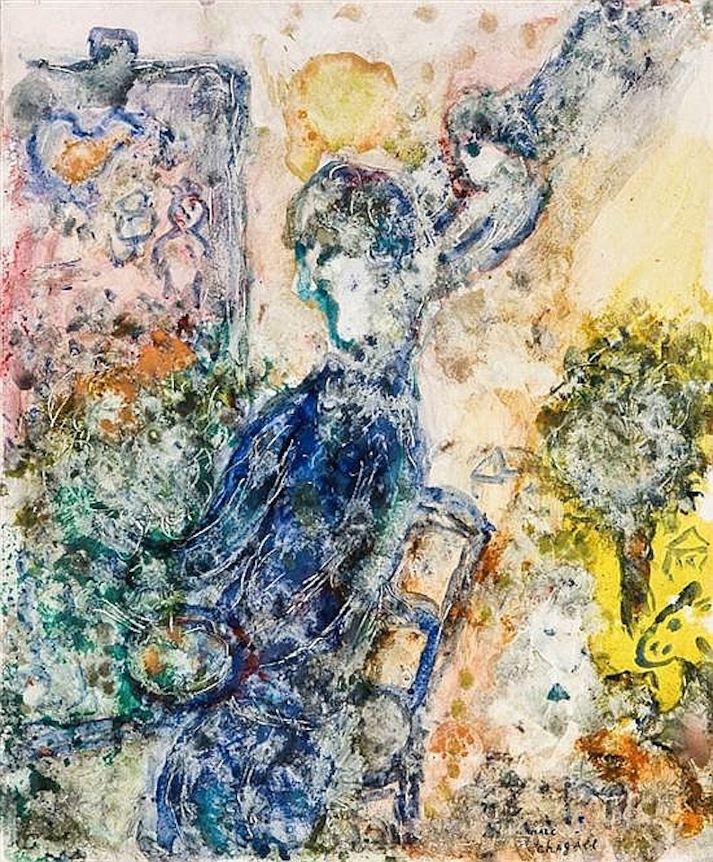 La peintre à la palette by Marc Chagall