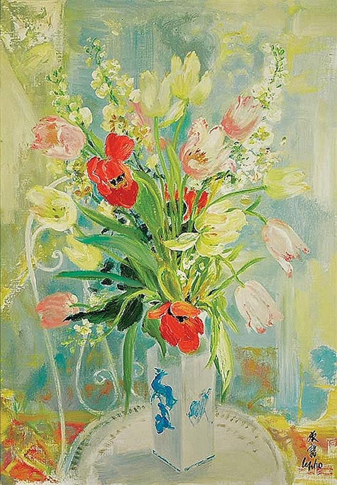 Les tulips rouges et blances by Le Pho