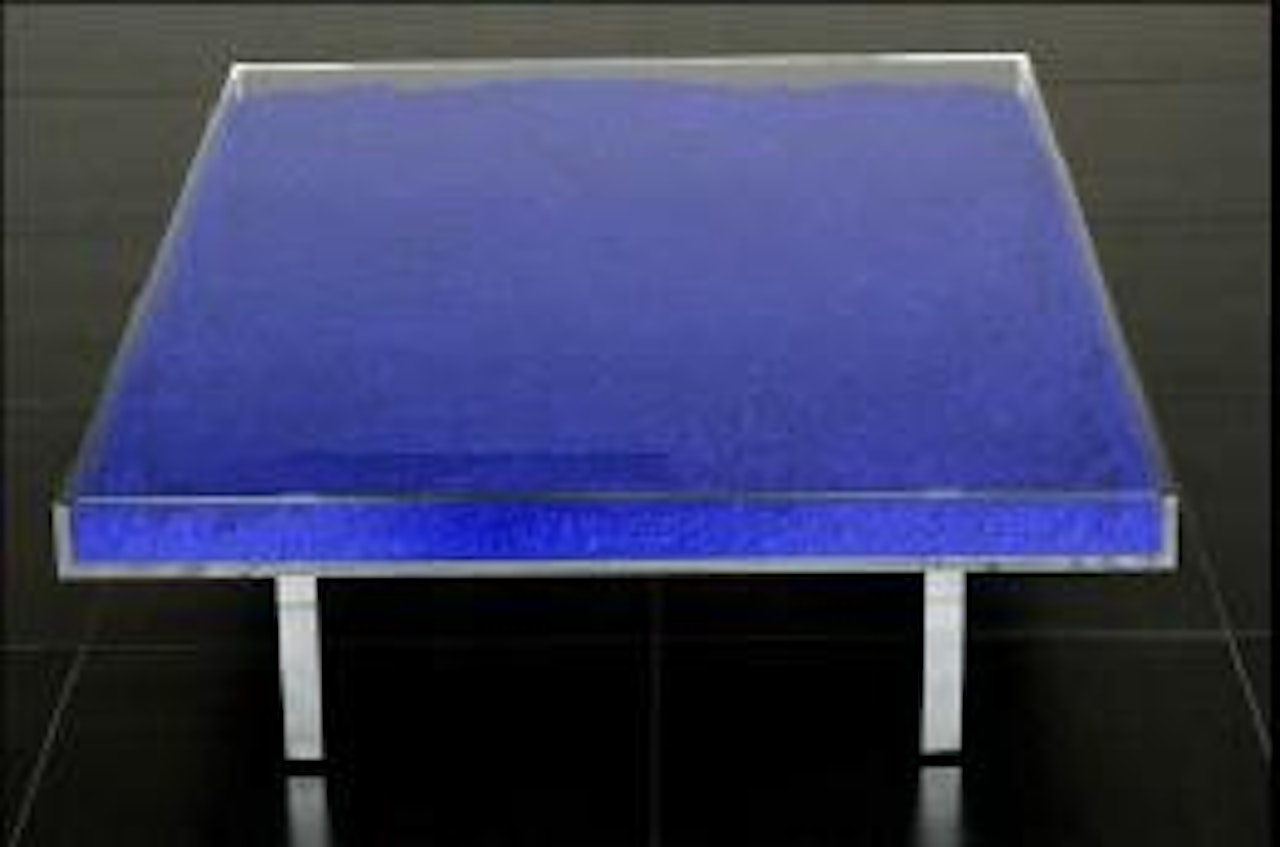 Blue table by Yves Klein