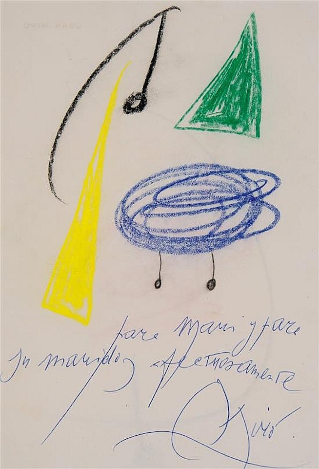 Untitled; (double sided work) by Joan Miró