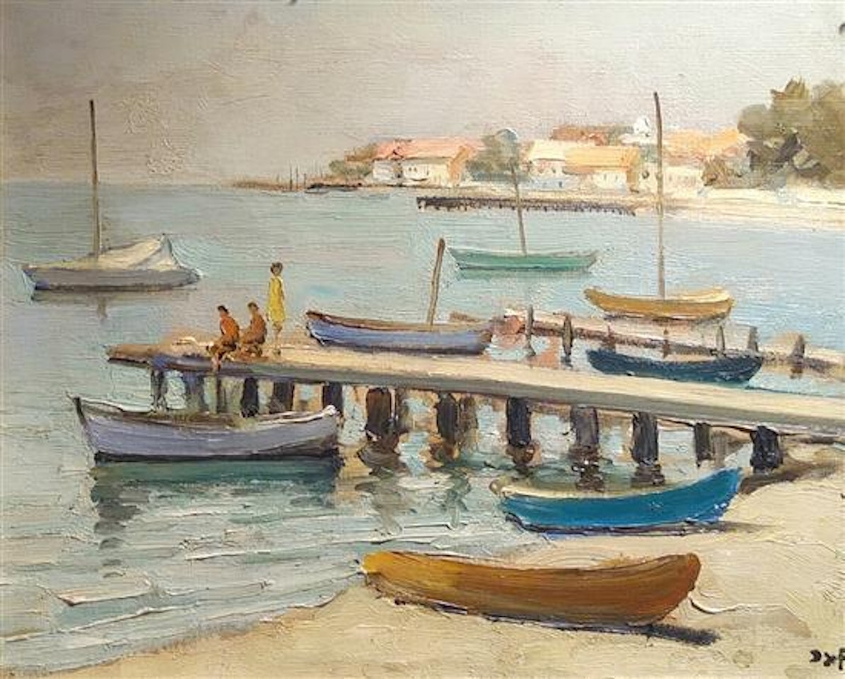 Cannes, le port du moure rouge by Marcel Dyf