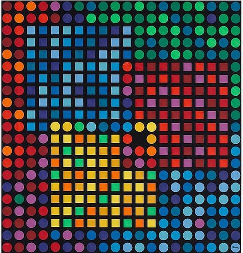 Orion Noir by Victor Vasarely