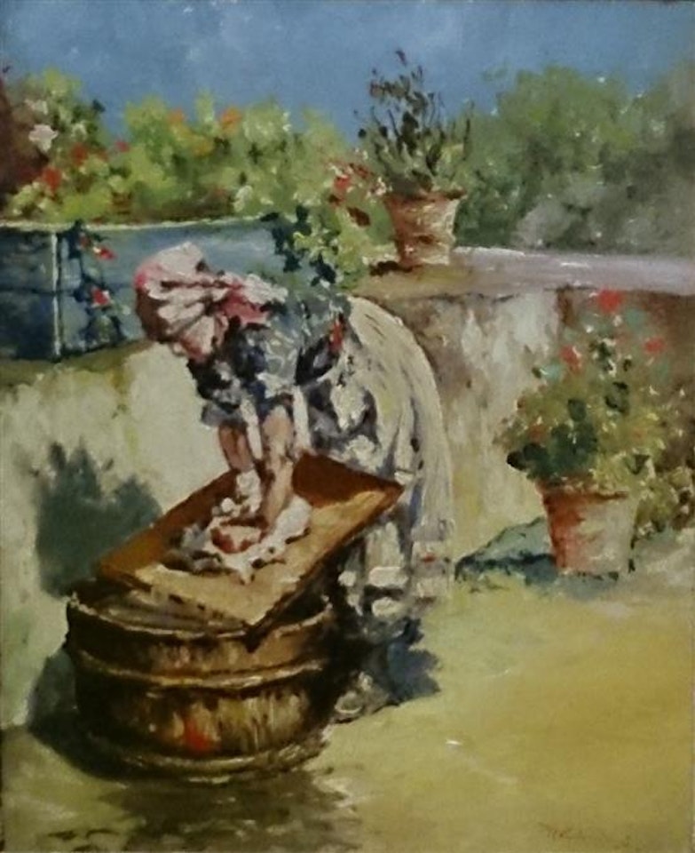 The laundress by Russian School