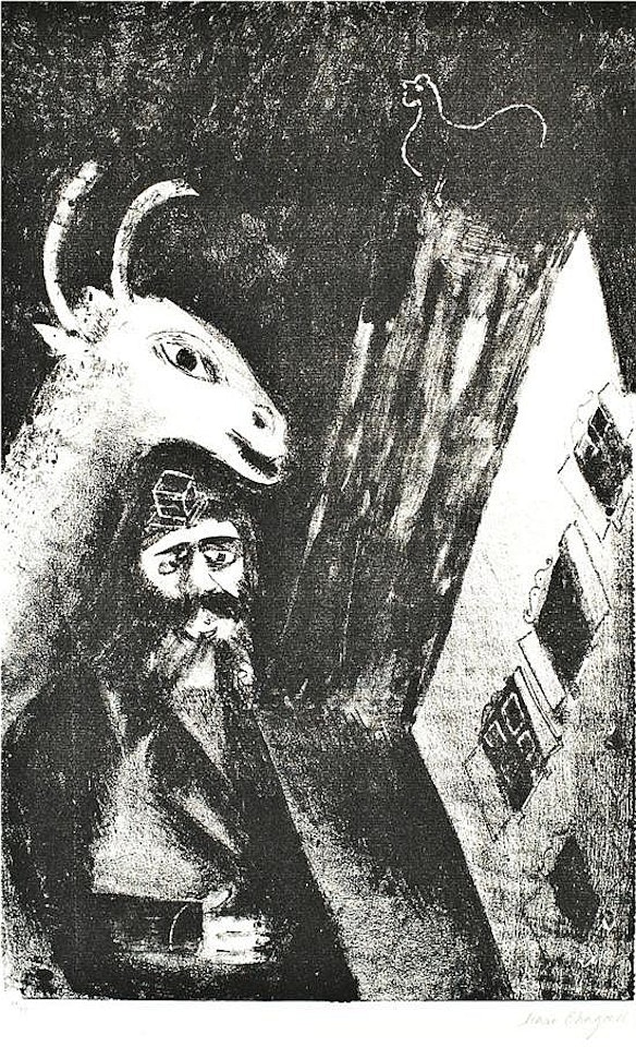 Goat in the night by Marc Chagall