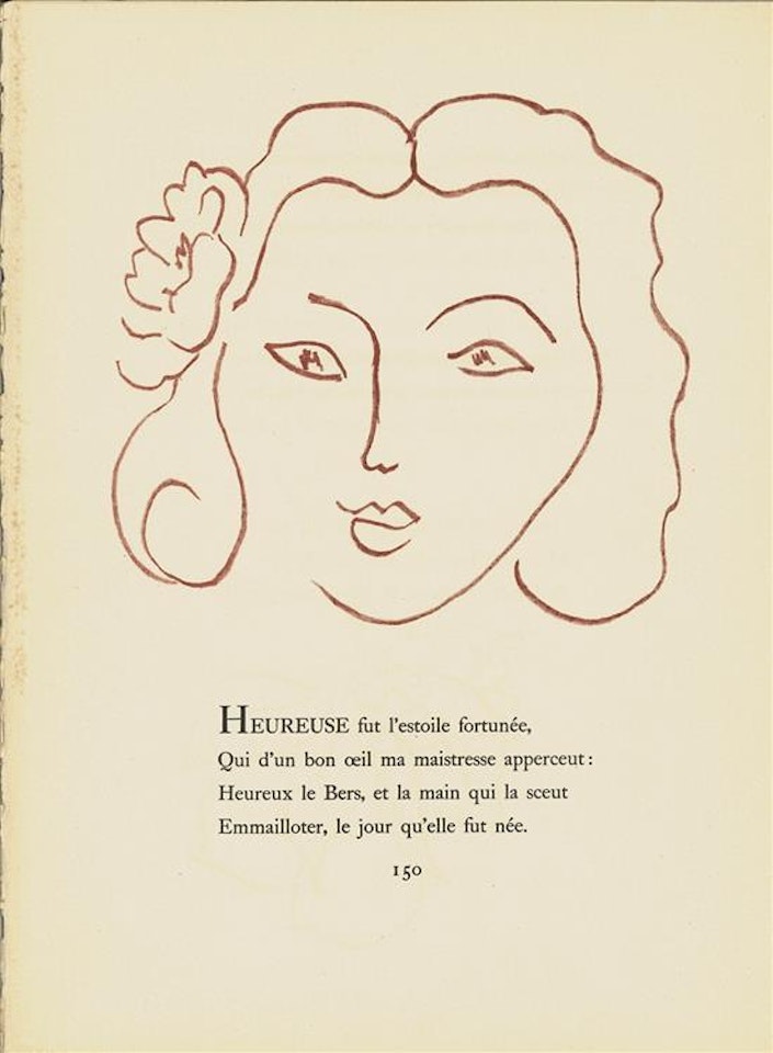 Florilege des Amours de Ronsard, p.150 by Henri Matisse