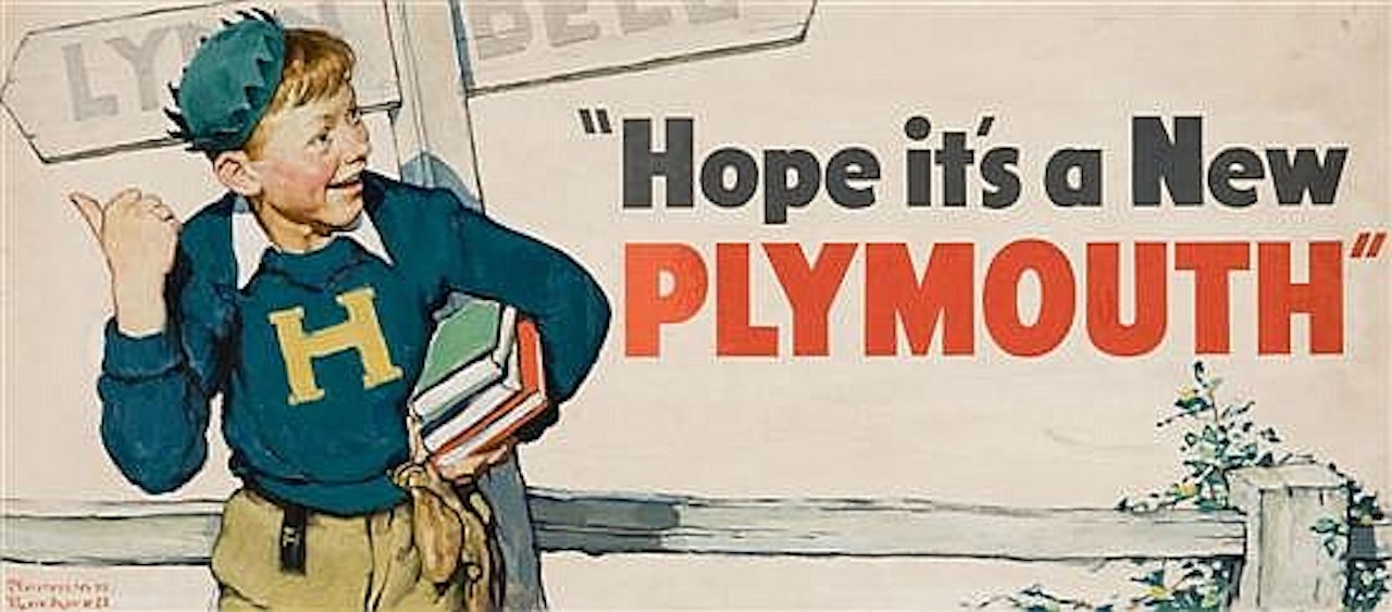 Hope it"s a new Plymouth by Norman Rockwell