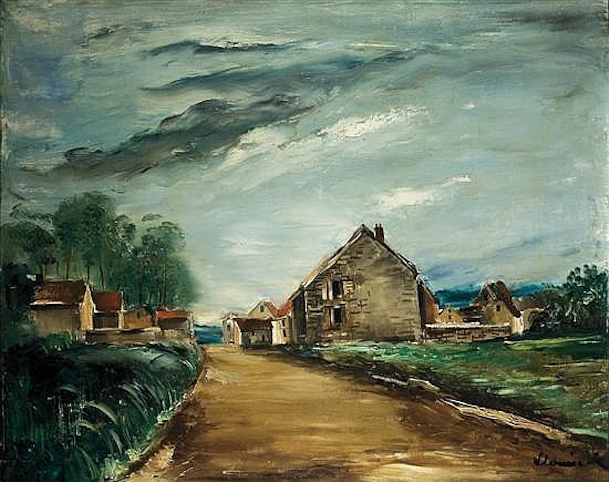 Village landscape in early spring by Maurice de Vlaminck