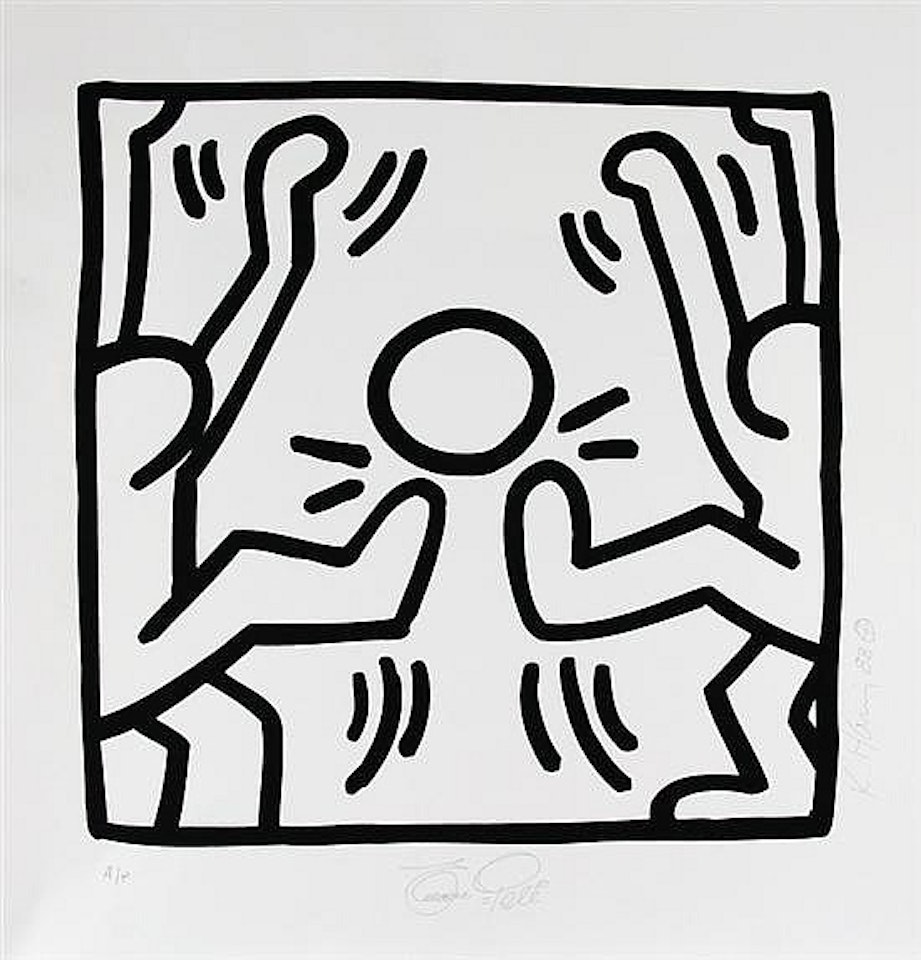 Untitled (Soccer "Pele come dois jugadores") by Keith Haring