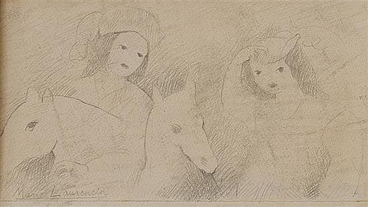 Children riding toy horses by Marie Laurencin