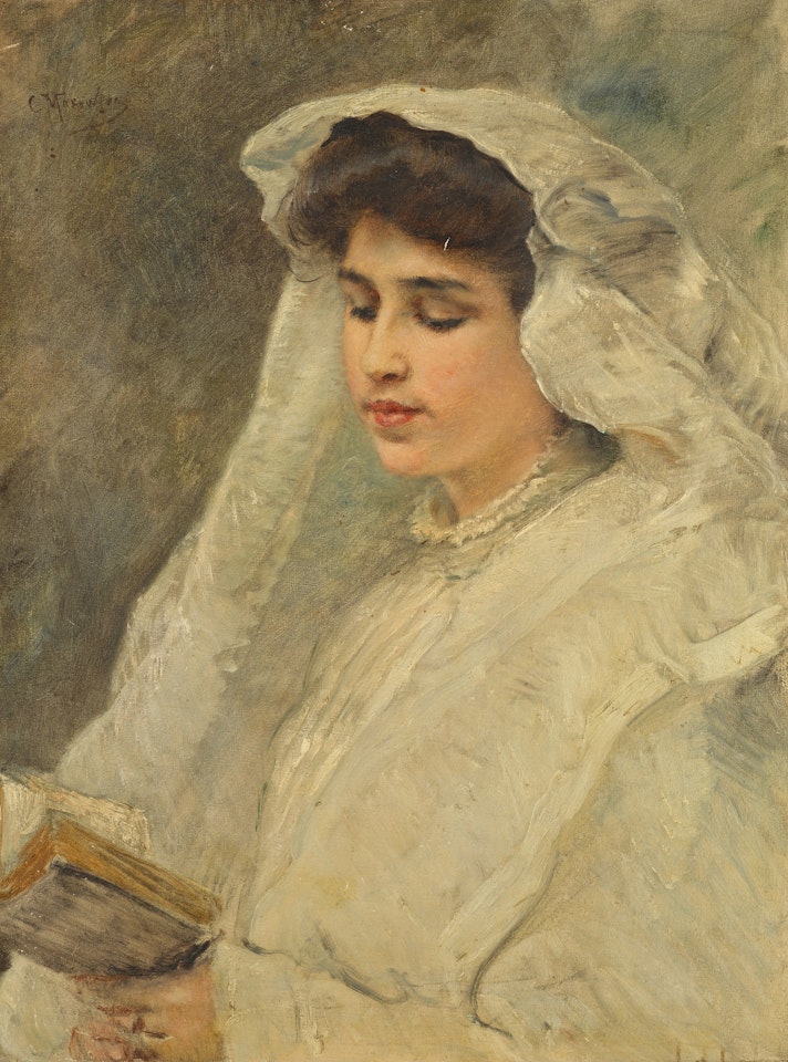 WOMAN READING by Konstantin Makovsky