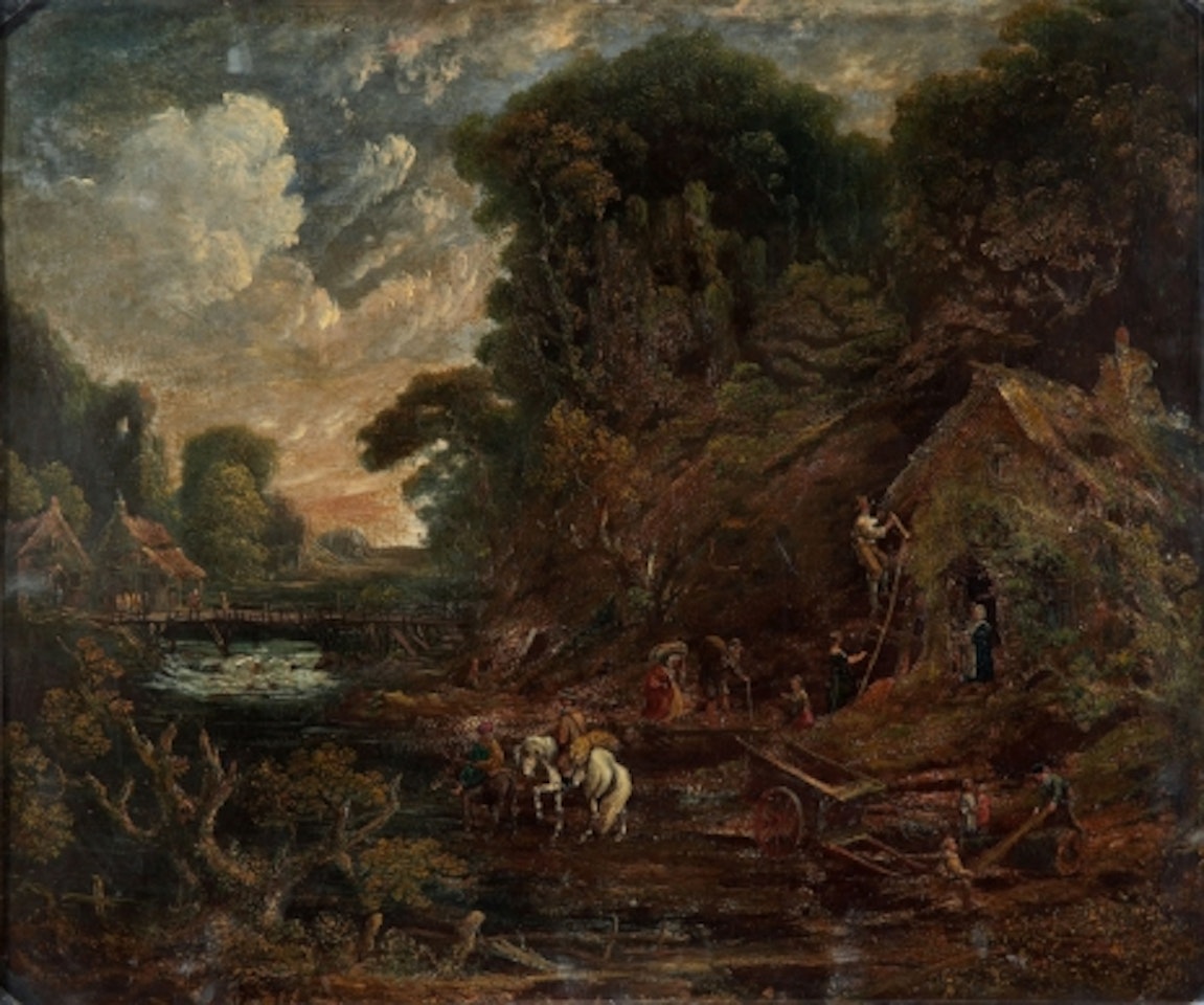 Landscape with figures by John Constable