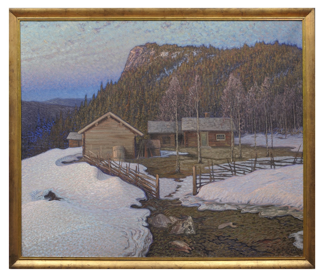 "Spring evening at a shack (Dalarna)" by Anshelm Schultzberg