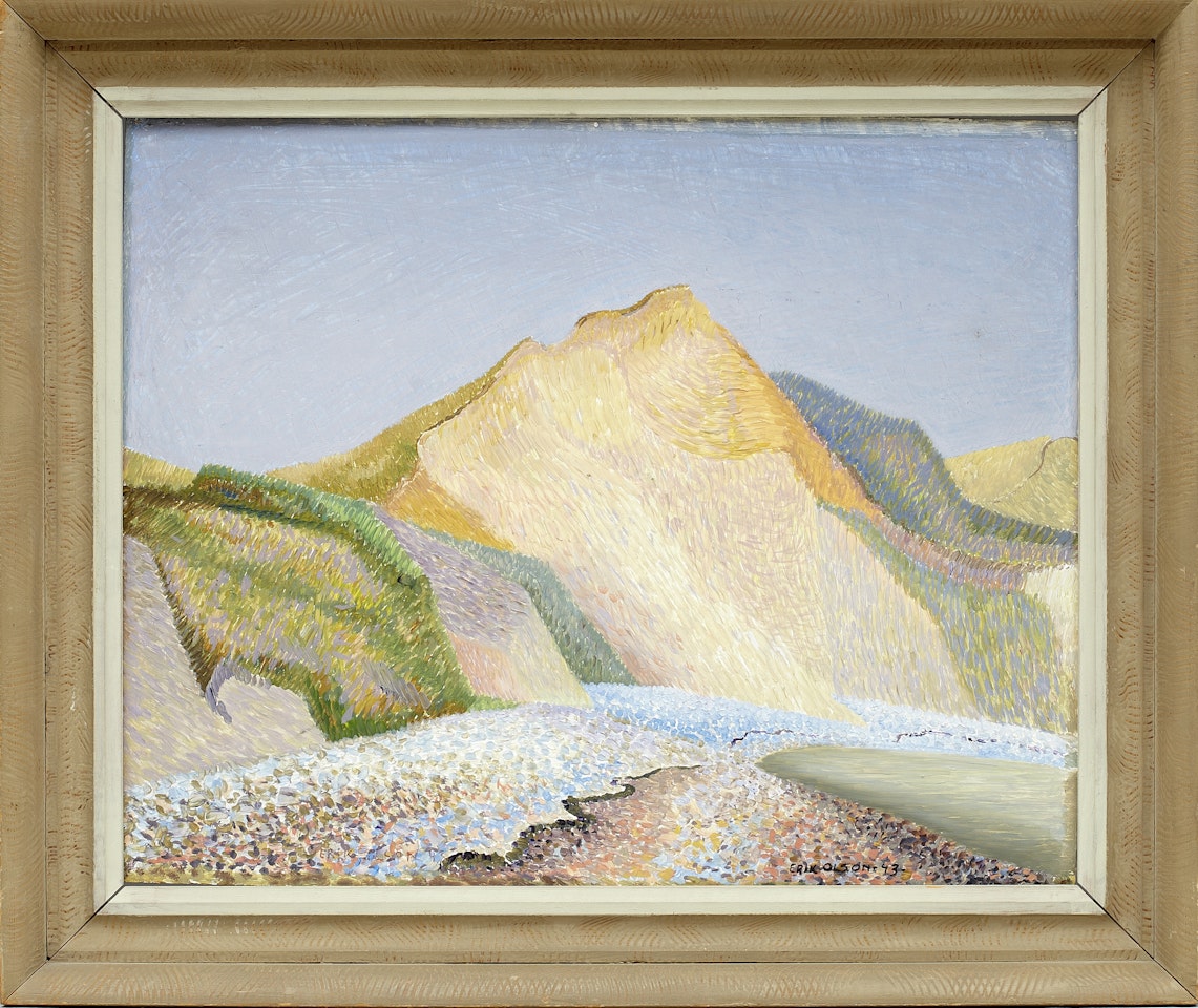 "Kongshup Klinl, Refsnæs" and painting a verso by Erik Olson