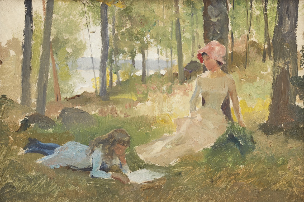 "Studie till Under björkarna" by Albert Edelfelt