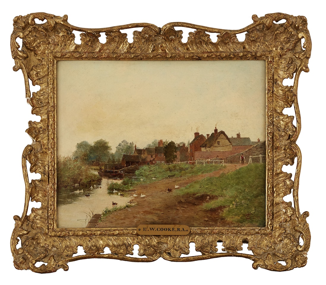 Village motifs by watercourses by Edward William Cooke