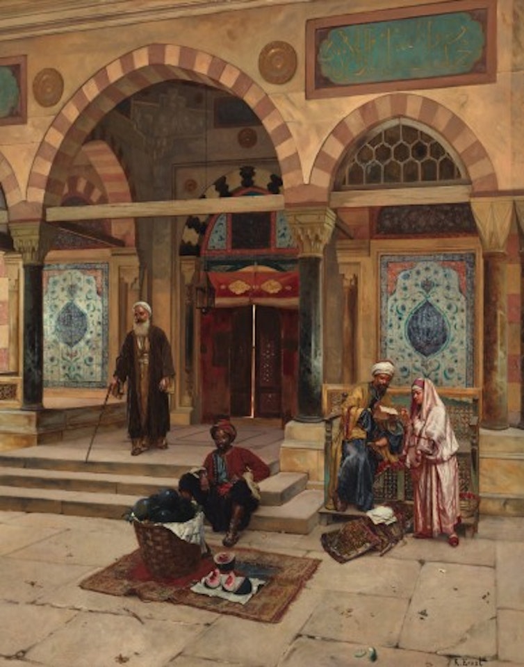 OUTSIDE THE MOSQUE by Rudolf Ernst