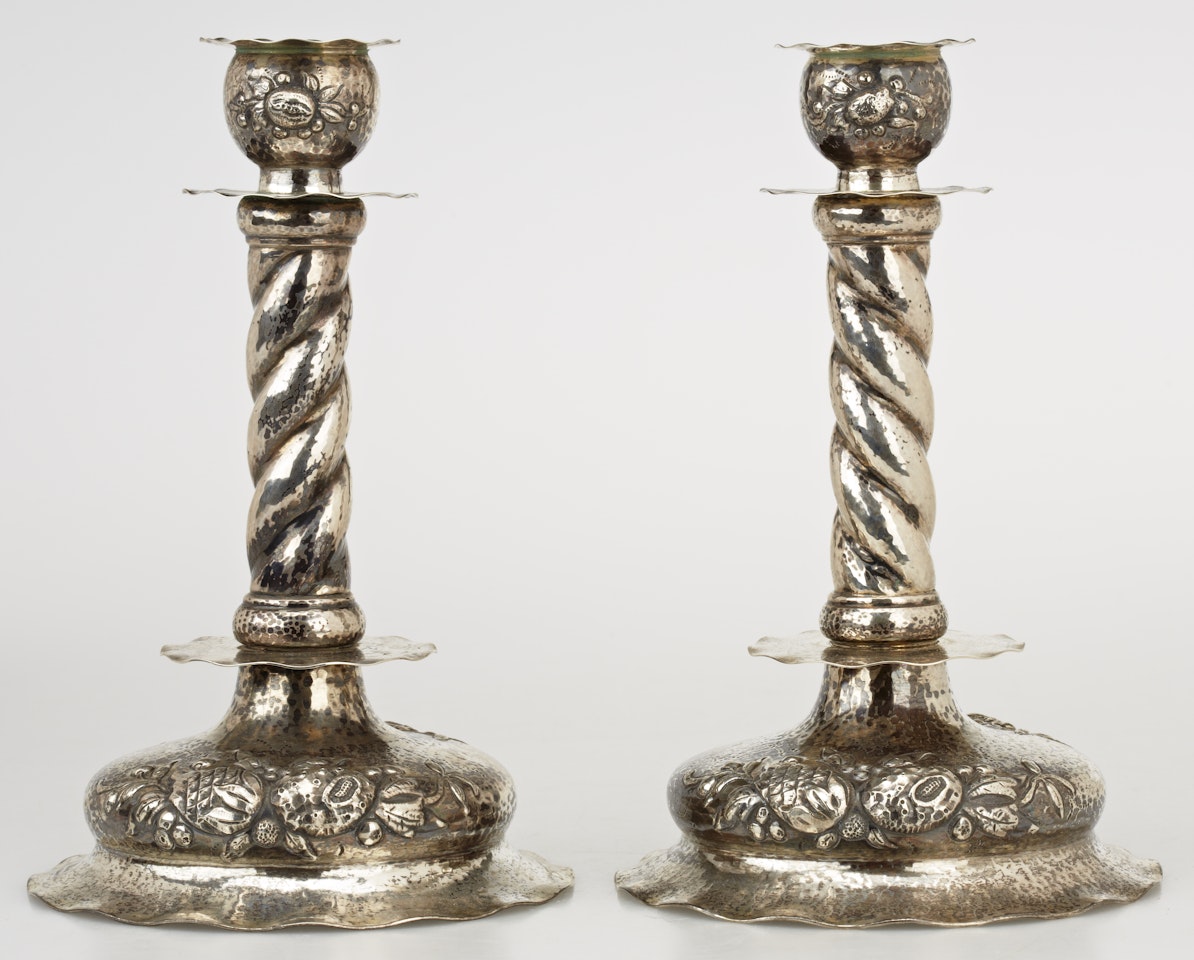 Candlesticks, a pair by Unknown (Baroque style)