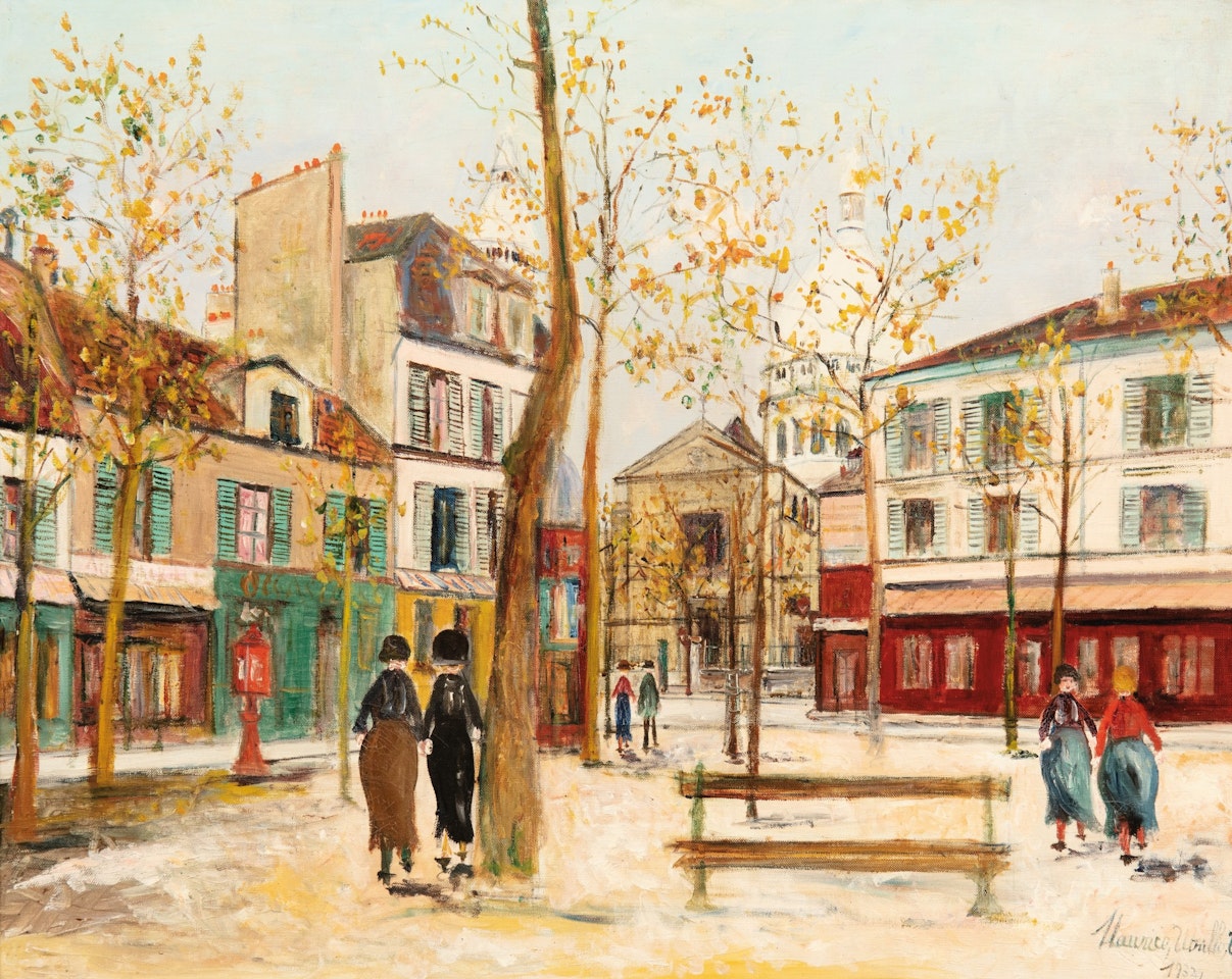 PLACE DU TERTRE À MONTMARTRE by Maurice Utrillo