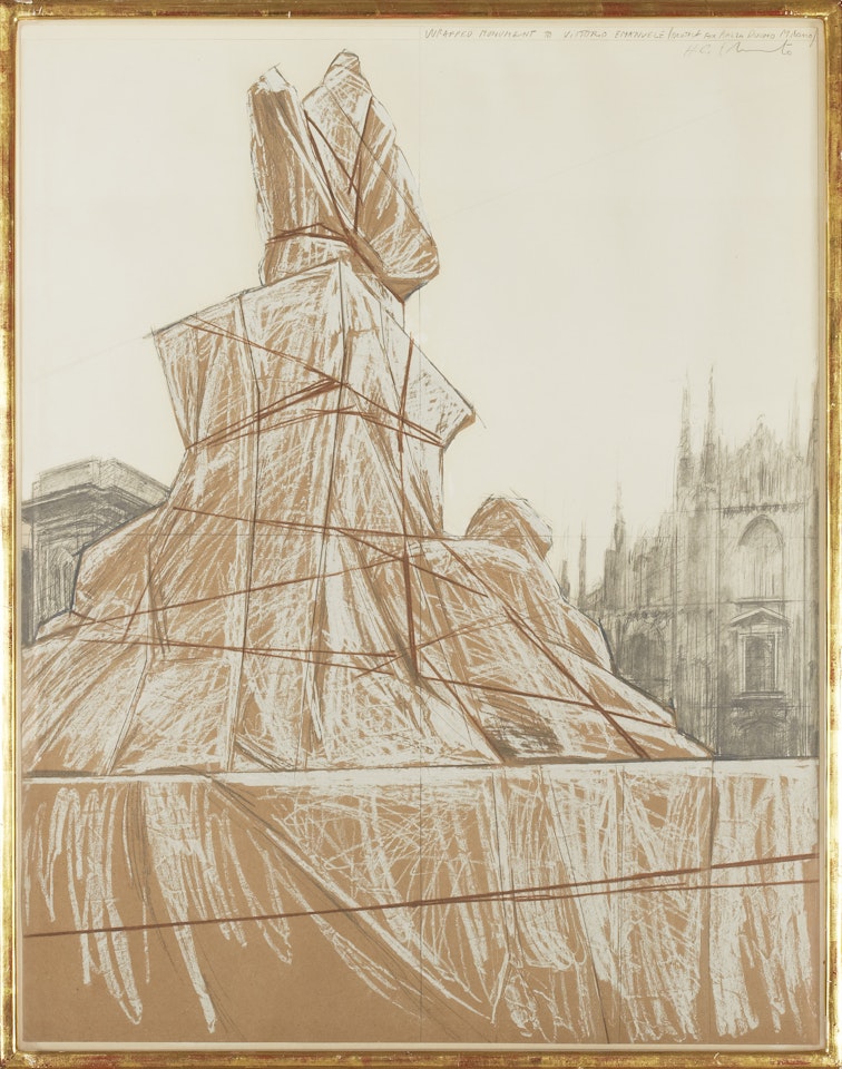 Wrapped monument to Vittorio Emanuele” (Project for Piazza Duomo Milan); Wrapped monument to Vittorio Emanuele” (Project for Piazza Duomo Milan) by Christo