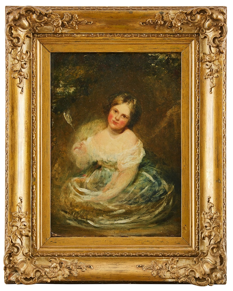 Sitting girl by English School