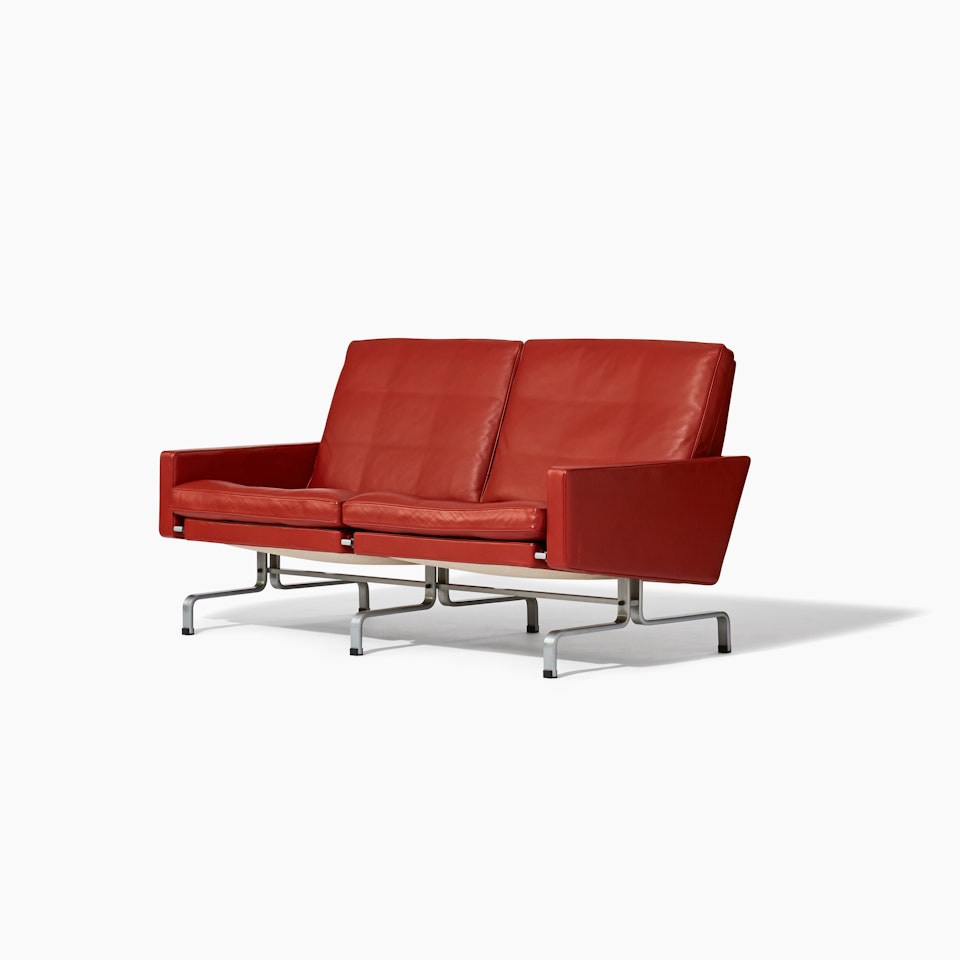 Couch. "PK 31/2"; A Poul Kjaerholm "PK 31/2" sofa by Poul Kjaerholm