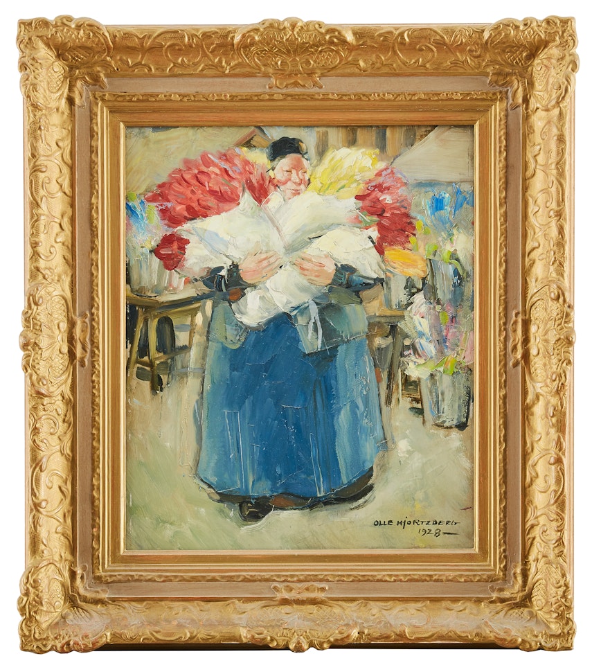 Flower seller by Olle Hjortzberg