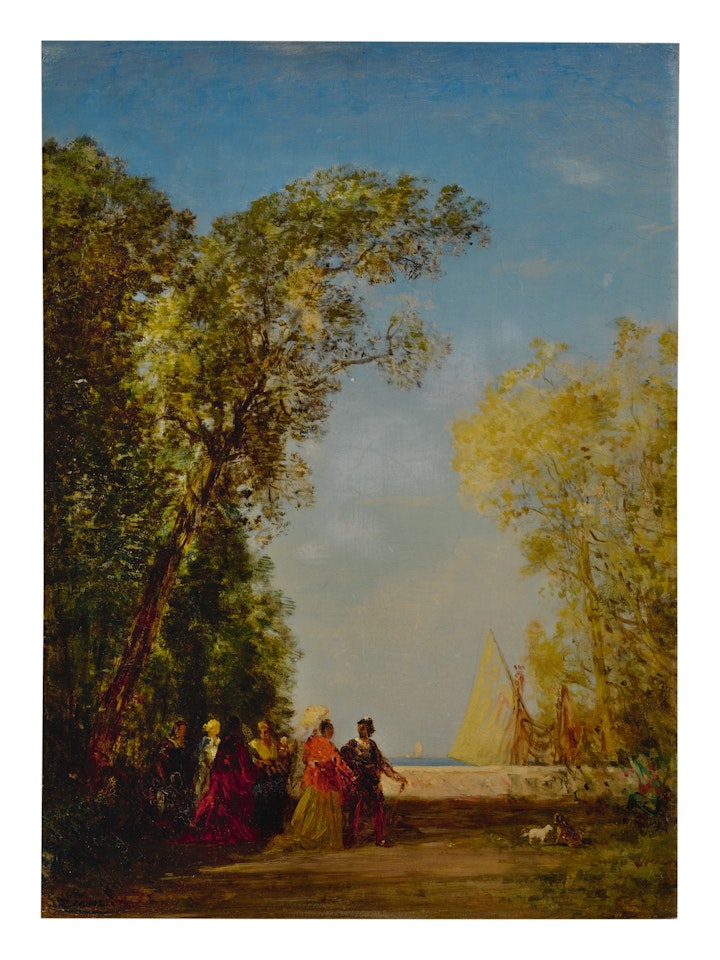 INTÉRIEUR D"UN JARDIN À VENISE by Félix Ziem