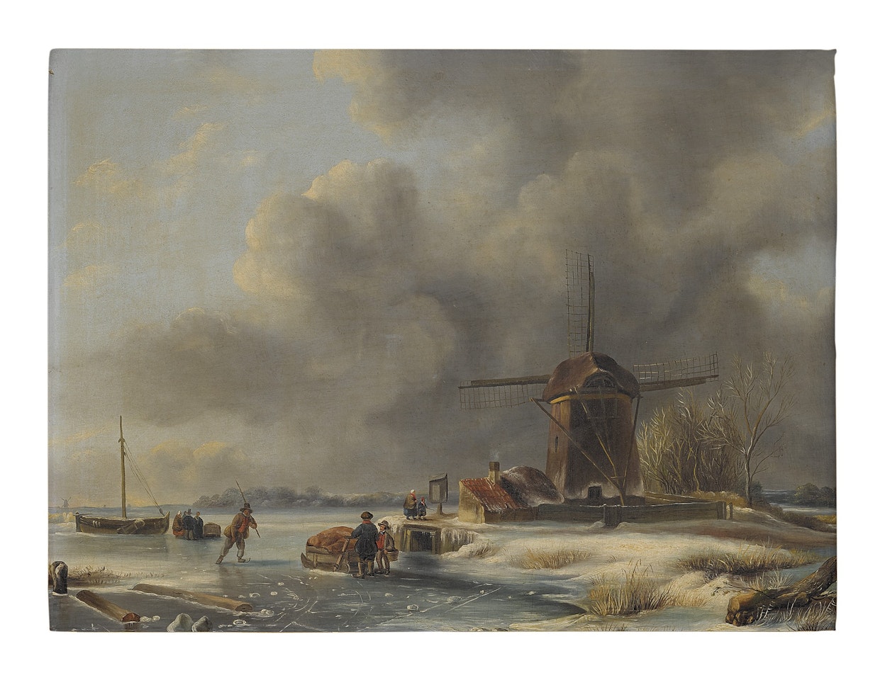 SKATERS ON A POND by Dutch School