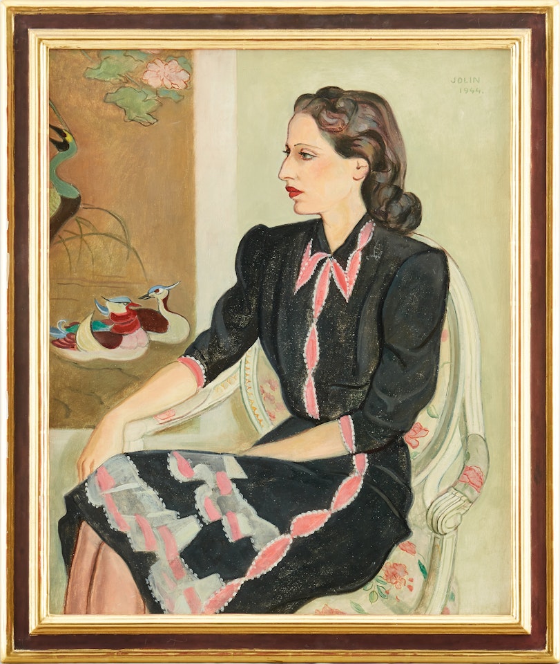 Portrait of seated woman by Einar Jolin