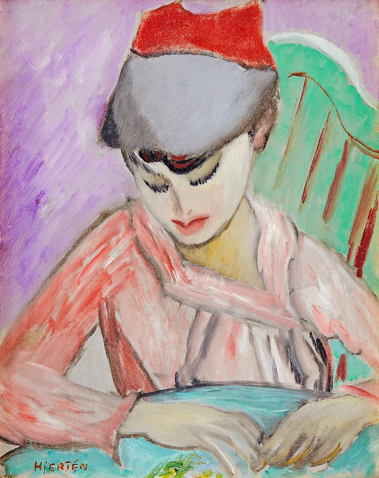 "Iván with a paper hat" by Sigrid Hjertén