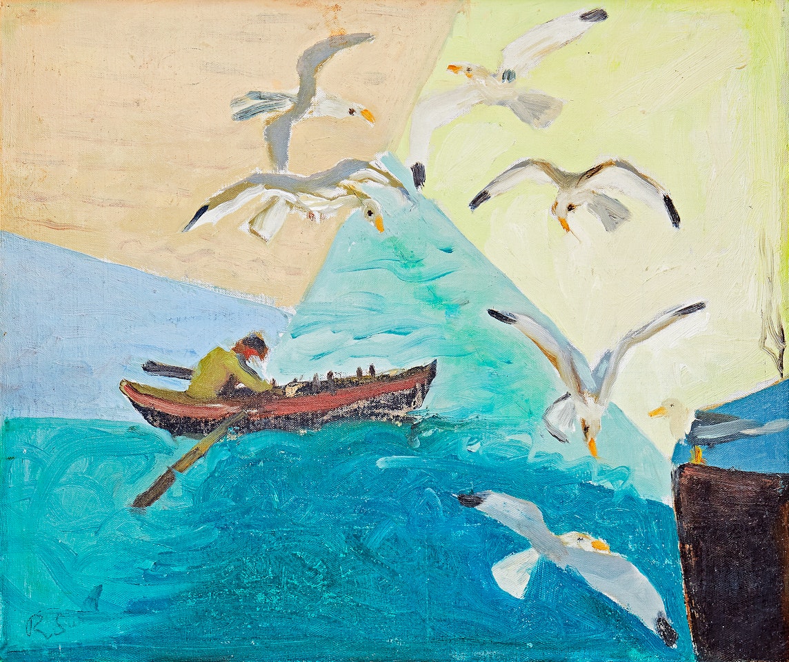 "Man in rowing boat" - motif from Stenungsund by Ragnar Sandberg