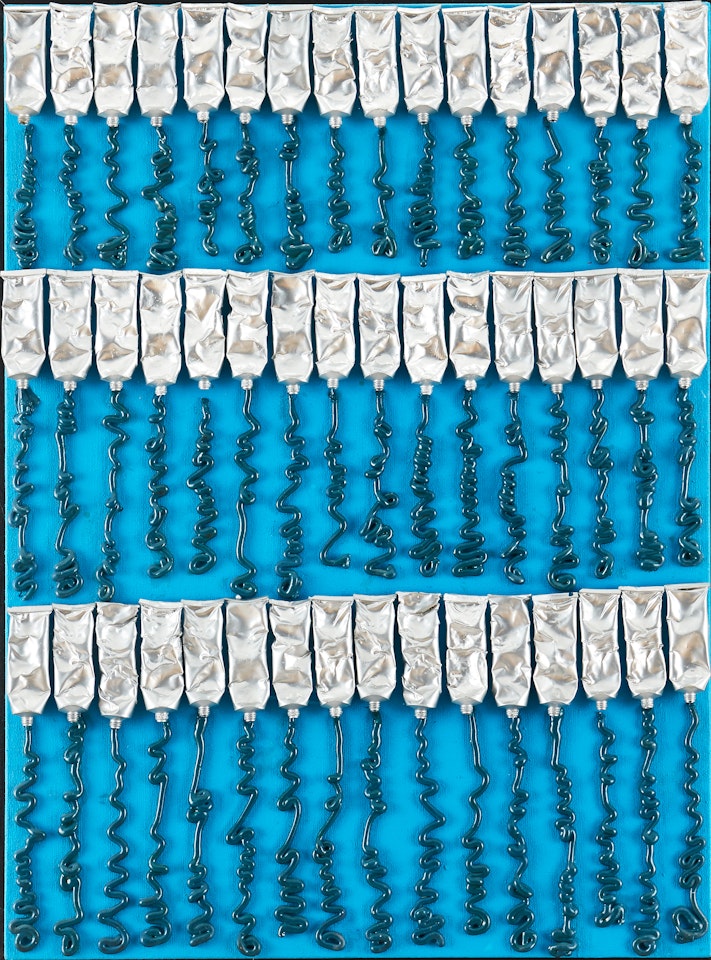 ”Blue and silver” by Arman